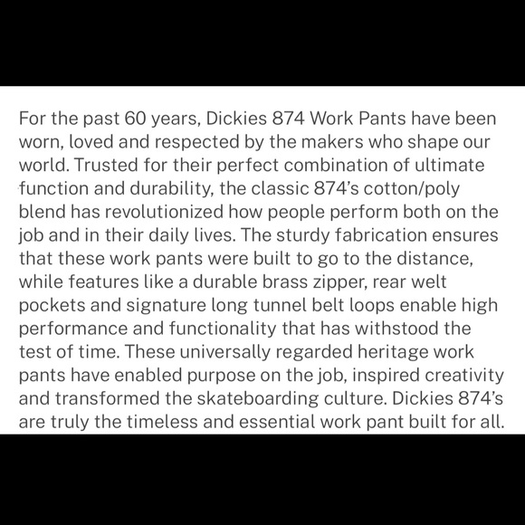 DICKIES Original 874 Work Pants Dk Navy NWT 42x30 🌟 NEW! - Picture 6 of 17